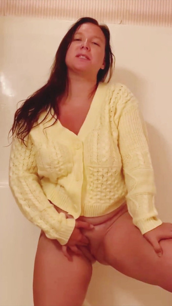 Thrilling moment from "I fucked my tight pussy in the shower in a wet sweater 4 my lesbian 18f student"