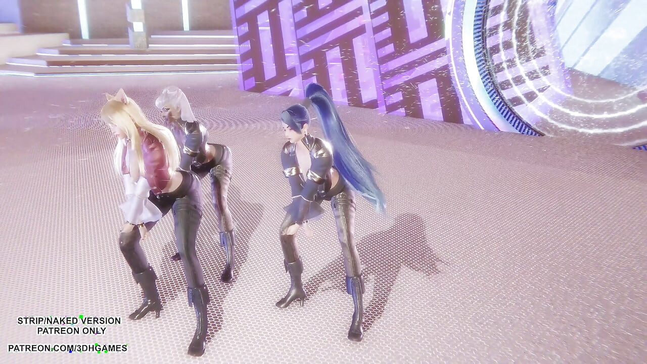 MMD - KARD - GUNSHOT - Ahri, Kaisa & Evelynn Sexy Kpop Dance League of Legends Hentai Uncensored 4K 60FPS