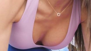 mature casting  mature babe workout with creamy deep filling