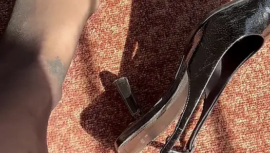 Süße absätze in sexy strümpfen