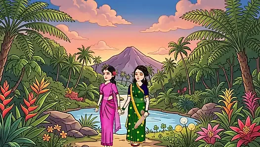 Man fucks woman with big cock in the forest, woman is very happy.