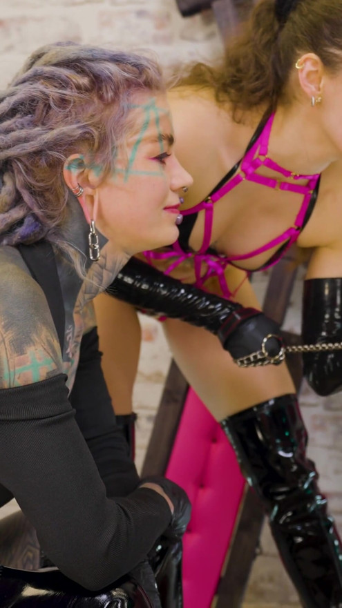 Tattooed Babes Take Control in Strap-On | Clip 1
