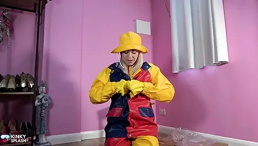 Farmerrain pvc regenjacke unboxing &volles fetisch-anziehen