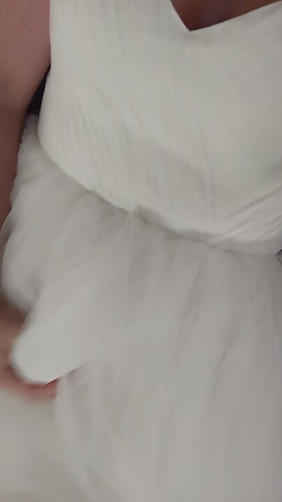 Custom-made Romanian wedding dress enjoyed in the bedroom