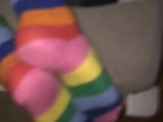 Cum di kaki rainbowsocks