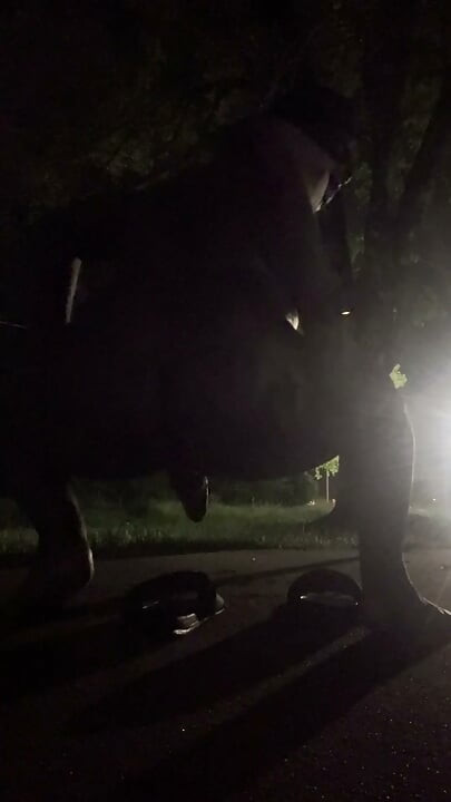 Fooling Around At Night Outside On The Sidewalk Fully Naked Part 4