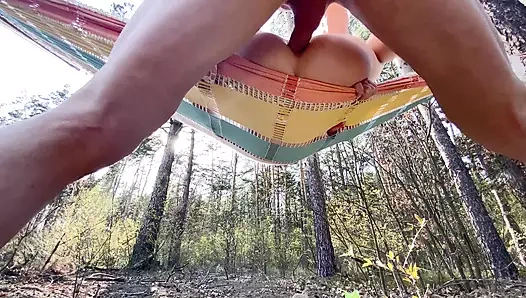 PETITE BABY FUCKED HARD IN THE ASS IN A HAMMOCK AT A PICNIC. AMATEUR - MIA BANDINI