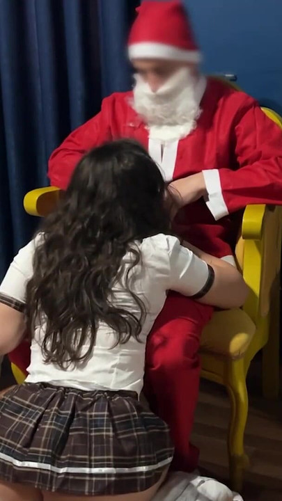 Stunning moment from "Lucky Girl Receives Gift From Santa"