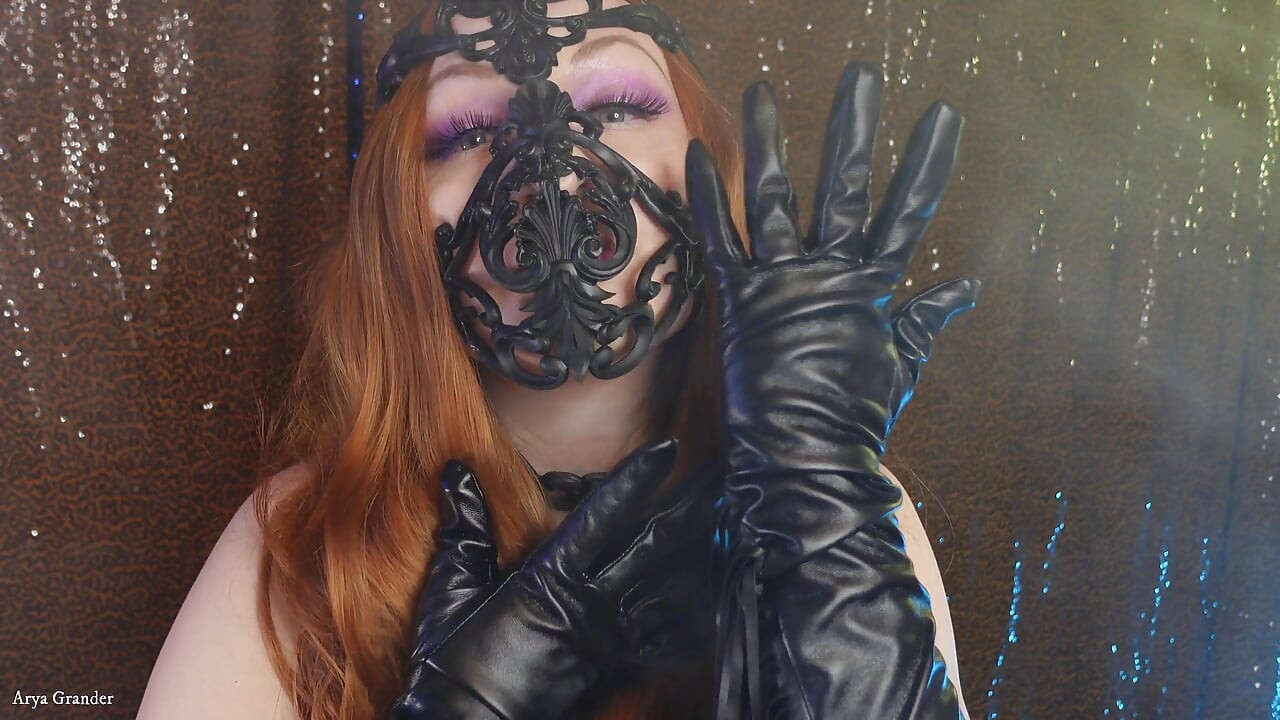 Gloves and mask, leather and latex, sexy SFW video - ASMR sounding (Arya Grander)