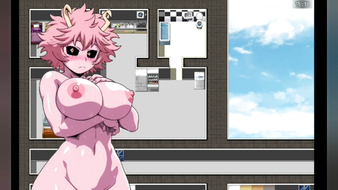 Pembe götlü sürtük büyük göğüslerini ve sürtük vücutlarını gösteriyor mina - hentai oyun
