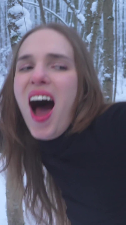 During a Lovely Walk in the Winter Forest, My Pussy Was Filled to the Limit 4K HD Tim Team | Clip 2