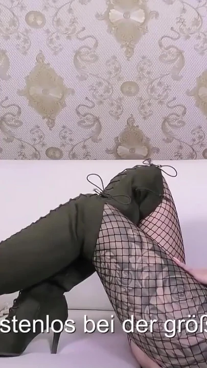 Emotional moment from "FISHNET AND OVERKNEE HEELS DIRTY TALK JOI FROM GERMAN TEEN"