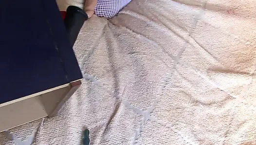 Unleashed brunette goes too far with dildos