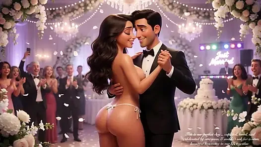 Cuckold Husband Lets All Guests Touch His Bride on All Fours at Wedding Reception (AI generated)