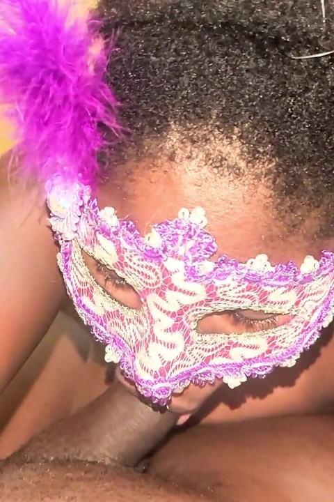 A Beautiful African Woman Seduces Her Husband on Halloween