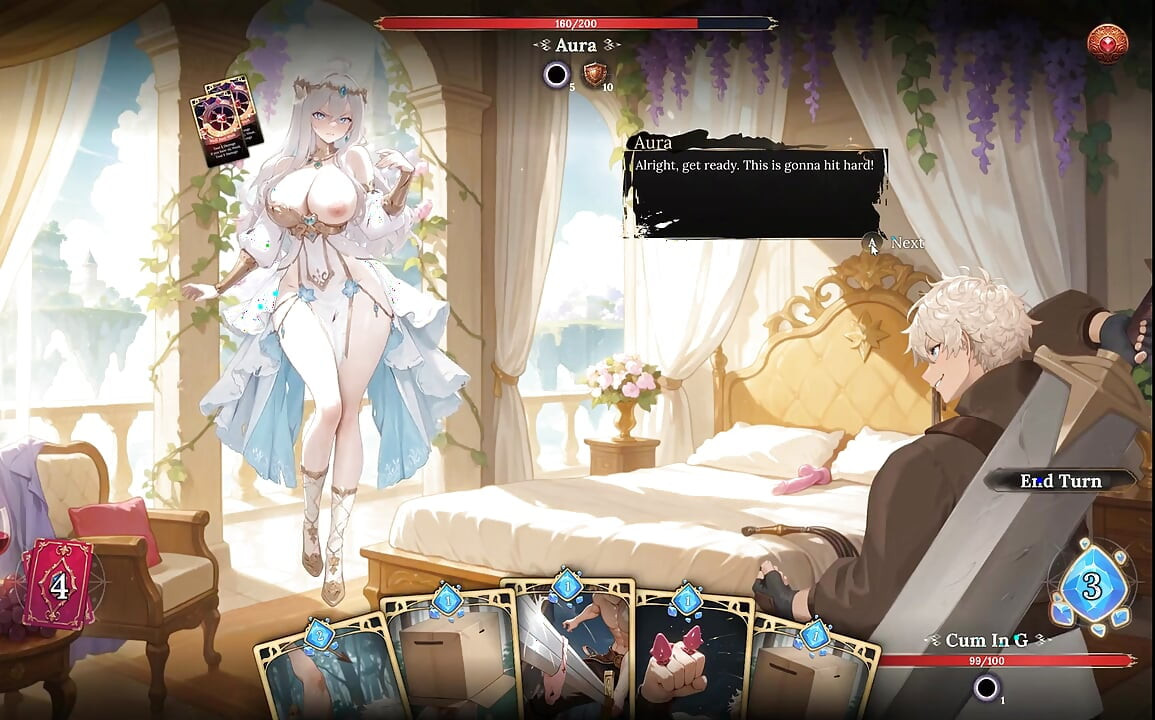 Aura 2 Lust of the Gods Hentai Game Ep.1 Stripping SEX battle with my GODDESS WIFE !