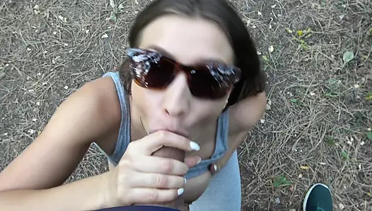 Man Watching The Girl As She Practices Yoga, Public Blowjob In a Park, 4К!