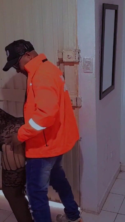 Epic moment from "Sex with unknown delivery man, I receive him in lingerie, I give blowjob, I suck his dick and he lets me"