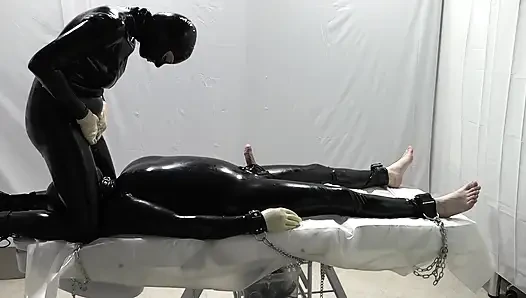 Mrs. Dominatrix and her experiments on a slave.