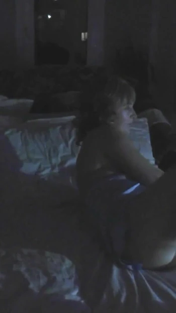 Key moment from "In the evening her husband came home from work, fucked the wife in the bedroom and came in her pussy. Open"