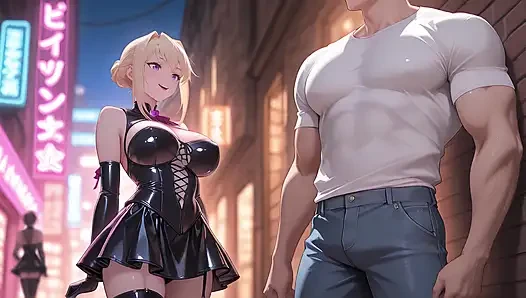 Sylvia Caught a Guy with a Huge Cock and Fucked Him Hard - Hentai Cosplay of Sylvia Van Hossen