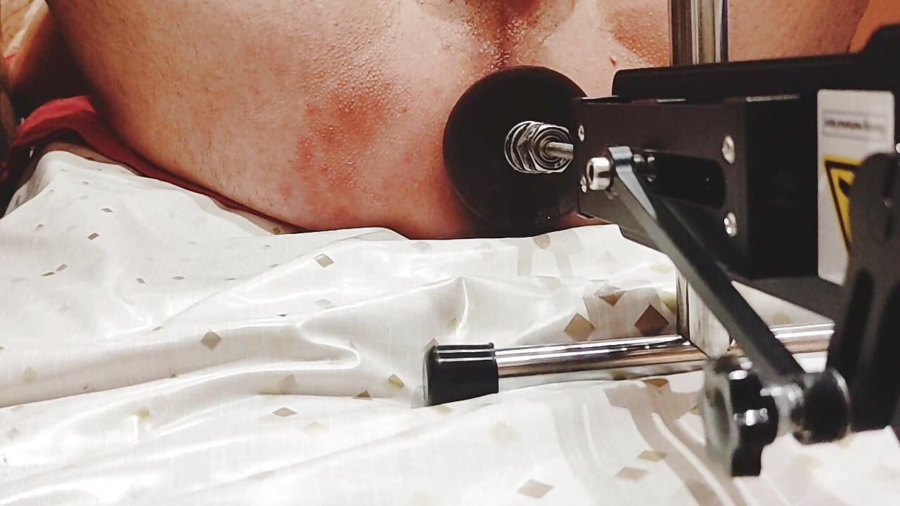 Machine fuck for big dildo 28 cm, double anal