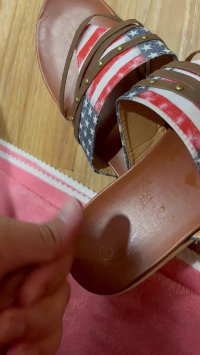 Cum shot on wife sandals