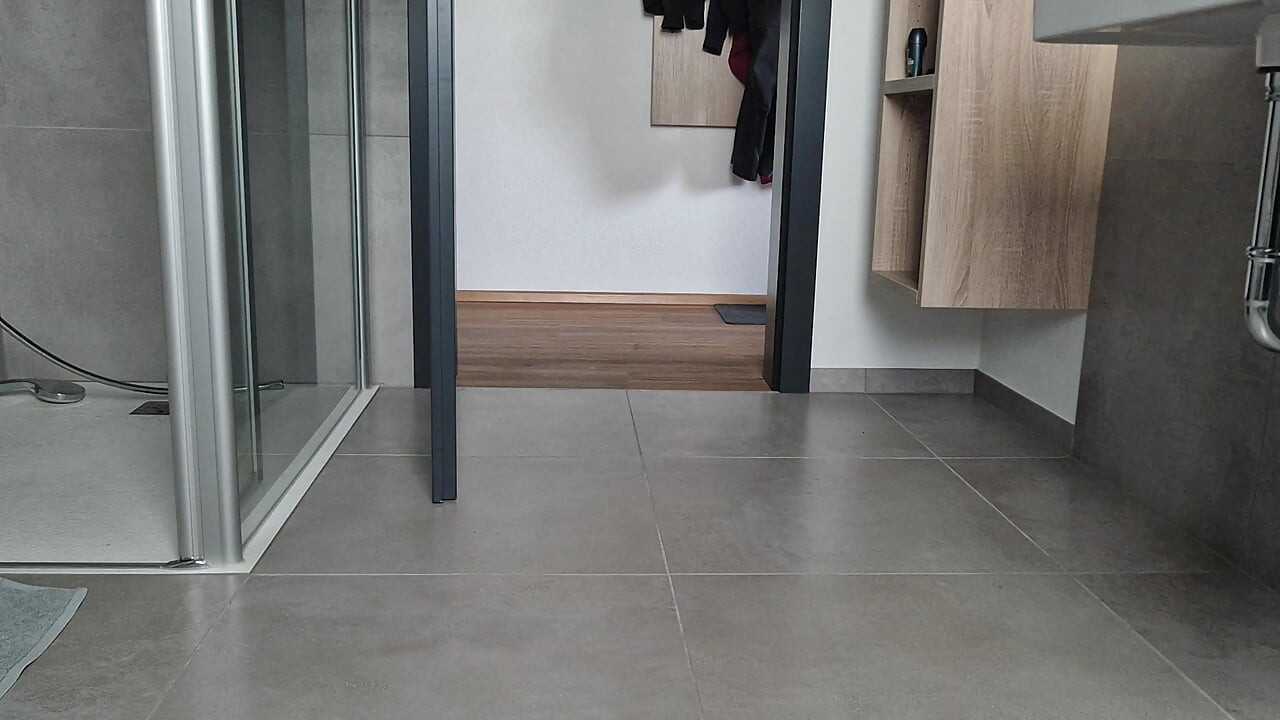 Cuky in bathroom
