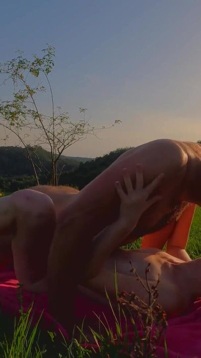 Powerful moment from "Romantic love making on a hot summer day - REAL COUPLE IN NATURE"