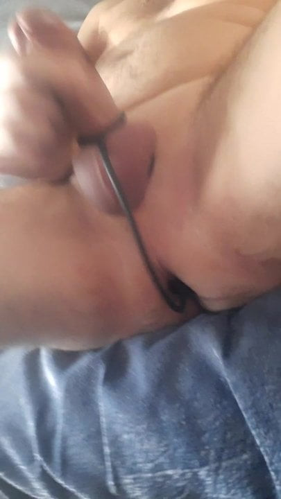 Playing with rings anal toy