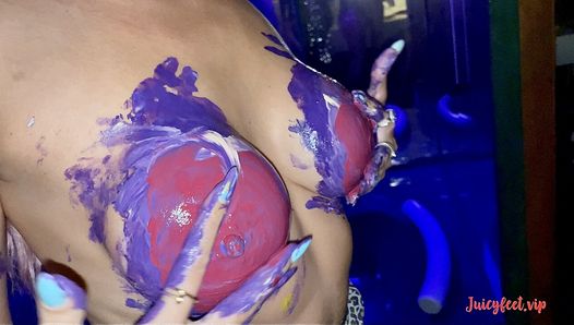 乳首とおっぱいのアートワークのセクシーな絵画-giorgiafeet