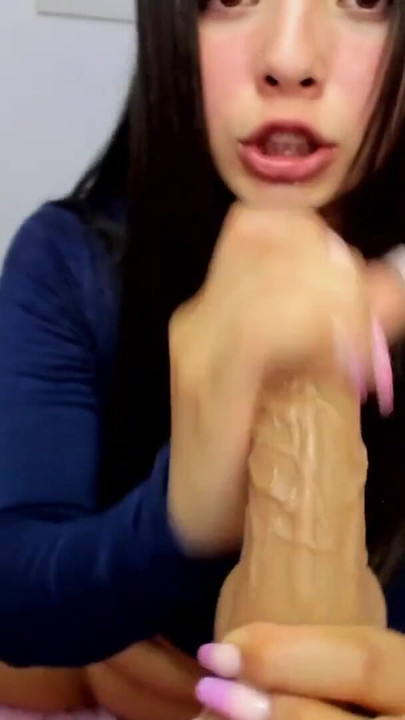Memorable moment from "Daddy's jovial little slut chokes on a big dildo while watching her 70-year-old sugar daddy"