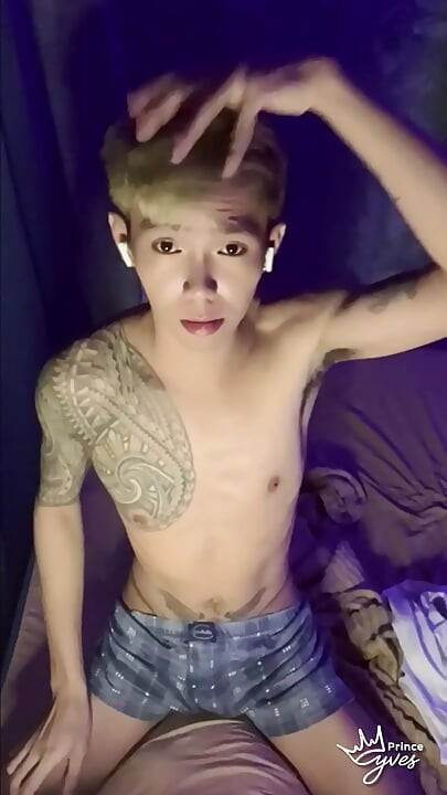 Filipino Inked Horny Twink Teasing and Masturbating Until He Cums