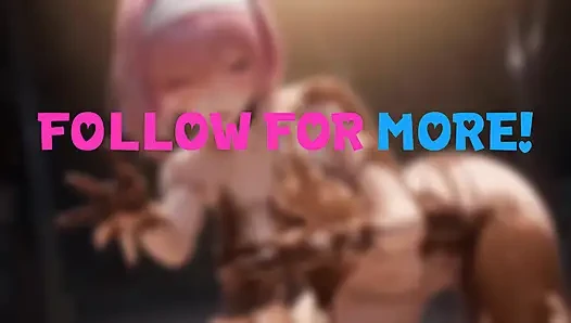 AI Pink Haired Girl Molds Clay Basin & Smears Wet All Over Her Body.