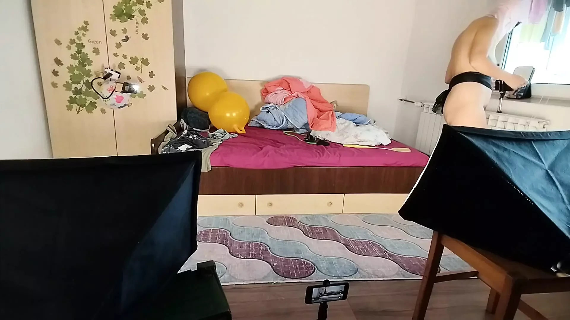 Amateur Mom Doing Yoga Naked, Hairy Pussy, Big Ass, Big Tits. Amateur Brunette Vibrator Massage Naked.