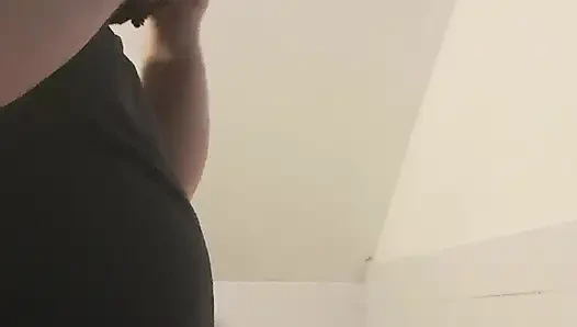 My favorite schoolgirl came to see me during my shower