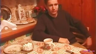 Emerging From Cave Big Natural Tits Dame Arrives with Her High Heels Into Threesome Heaven