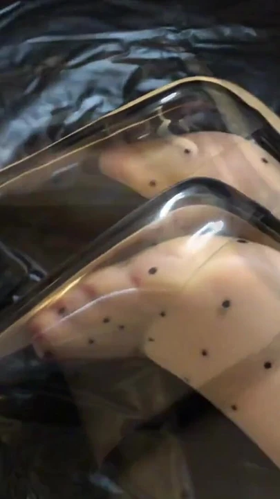 Captivating moment from "Cum on transparent fetish heels"