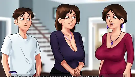 Aunt-in-law at Family Dinner Ends Up Tempting Landlady's Stepson - Summertime Saga