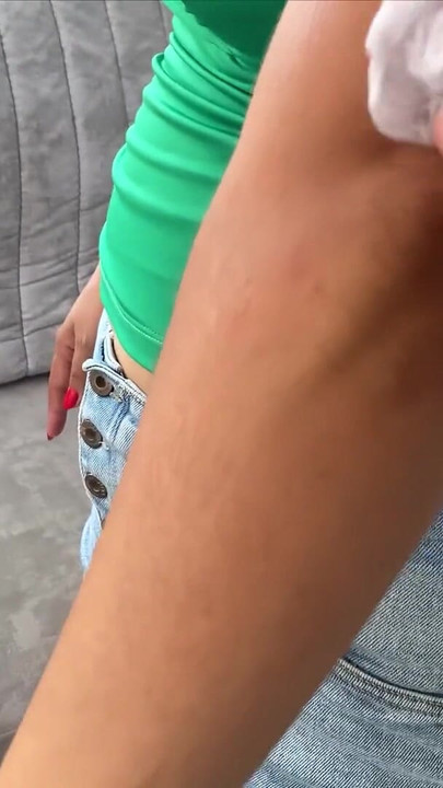 Stunning moment from "After the accident the neighbor eats my cock"