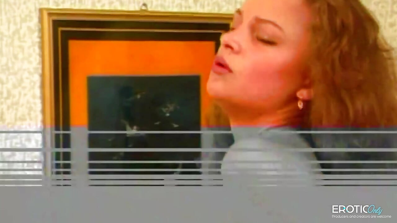 Retro teen girl fingers her tight cunt