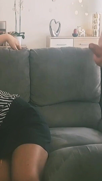 Mature milf sucks two fans big cock until she gets cum on her face | Clip 1