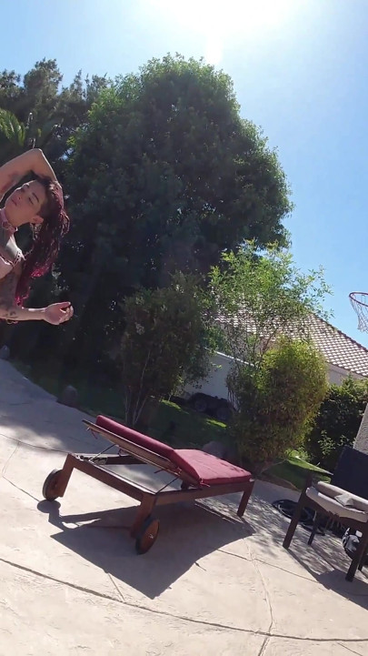 Hot Lesbian Interracial Fun in the Pool