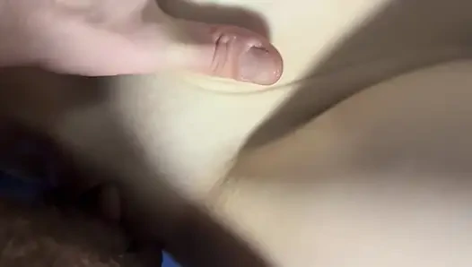 A nice evening with a sweet young girl. Pink close-up.