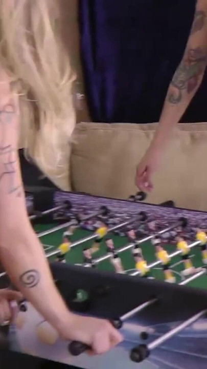 Two best friends navigate this comedic Strip Foosball game | Clip 1