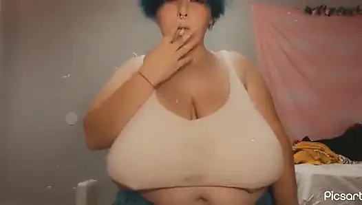Smoking and Titty Flash Before Bed