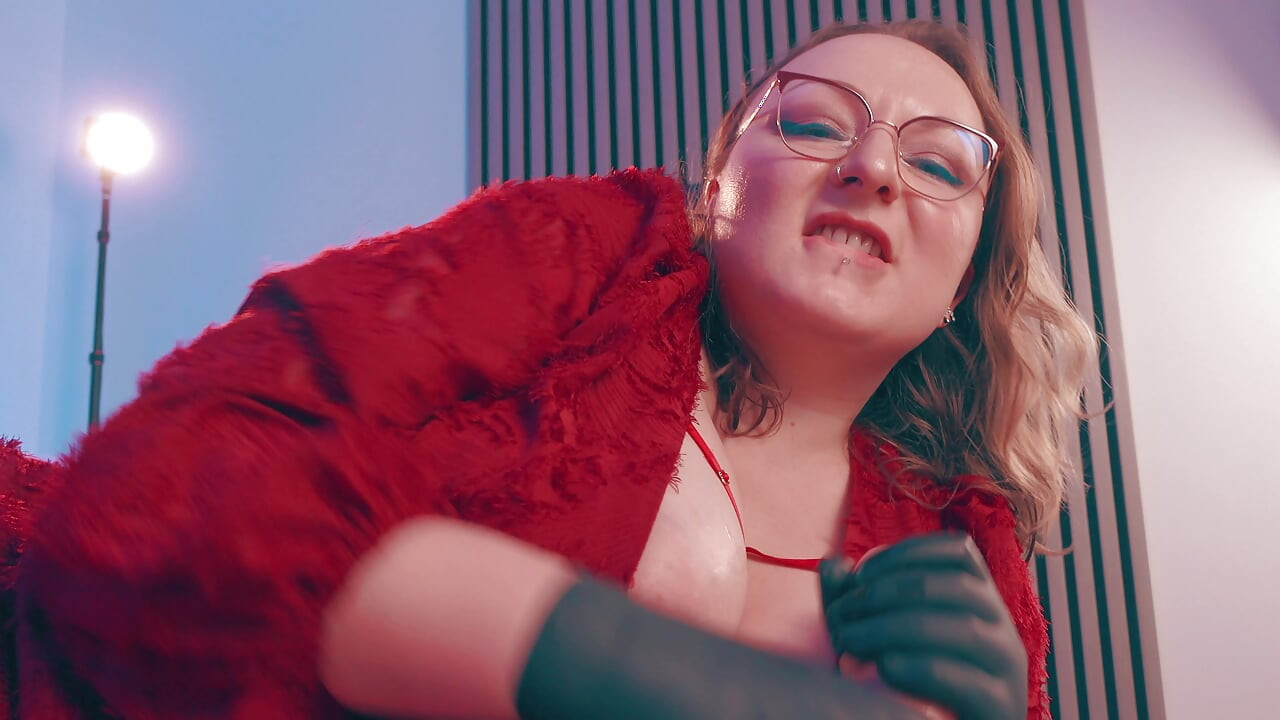Gloved Handjob Hand Over Mouth - Dominant MILF Medical Gloves Edge & Humiliate Skinny Guy POV