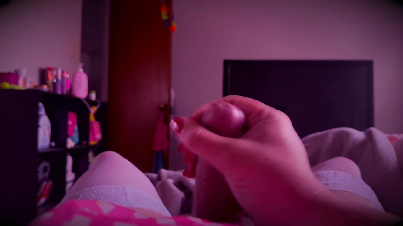 Sissy Crossdresser Jerks Her Cock