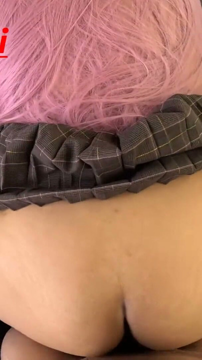 My neighbor cosplayed my favorite character, with her pink hair and her ass that made my dick so hard | Clip 3