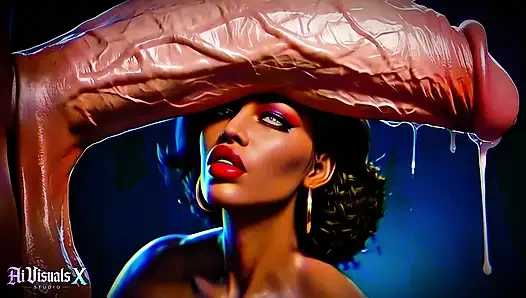 Büyük memeli ve götlü zenci tanrıçalar - beyaz yarak ibadeti: karanlık asmr ve aşırı kontrast (4k ai animasyonlu porno)